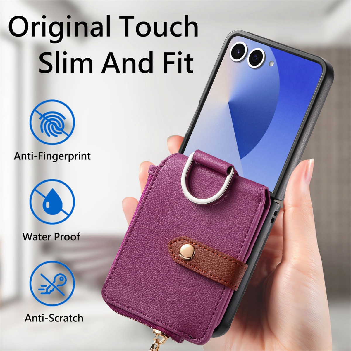 Samsung Galaxy Z Flip 8 7 6 5  - Leather Wallet Card Holder Phone Cover のレビューと価格