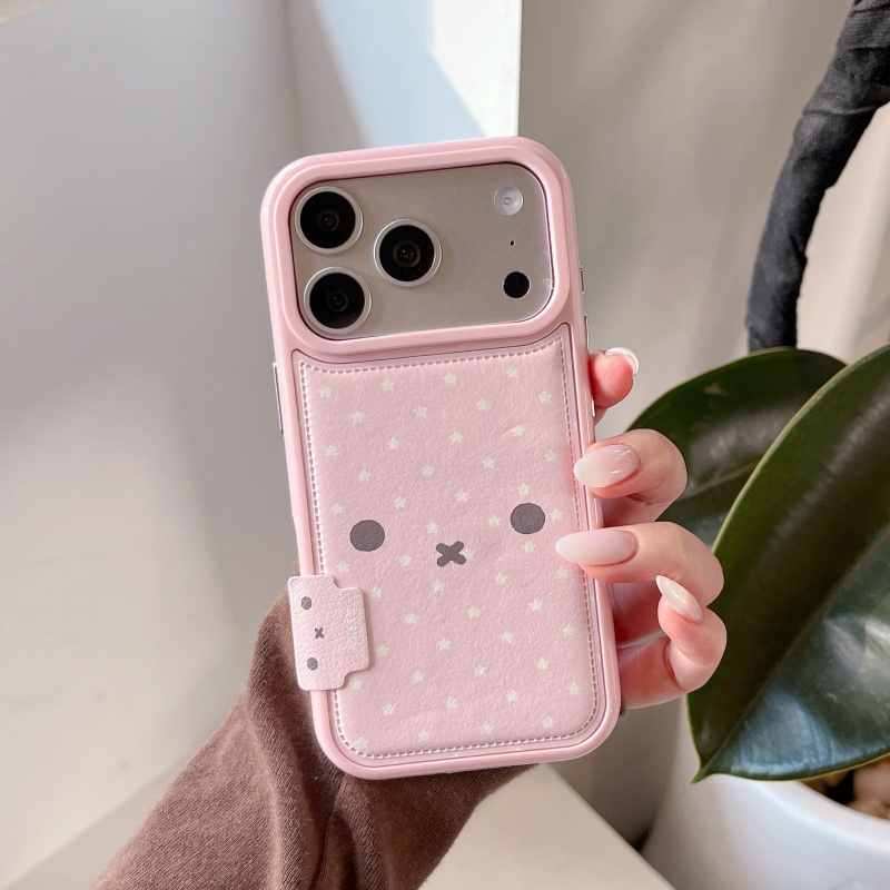 かわいいキュートな漫画風ピンクのミッフィー星柄レザー製落下防 - Cute Cartoon Wrist Strap Silicone Case のレビューと価格