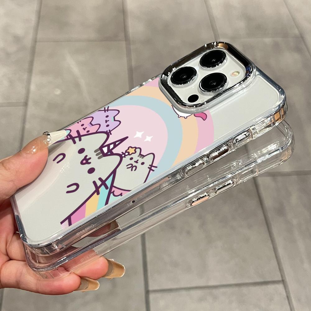 漫画プシーン猫マット透明クリア耐衝撃スマホケース iPhon - Clear Shockproof Bumper Case のレビューと価格