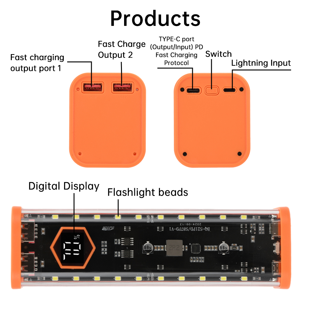8*21700 バッテリーケース 22.5W 急速充電 DI - Power Banks のレビューと価格