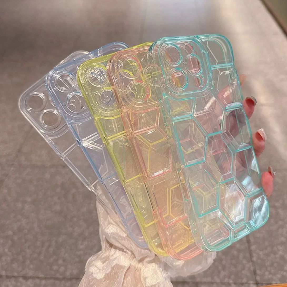 ハニカム幾何学模様フットボール柄iPhoneケース iPho - Clear Shockproof Bumper Case のレビューと価格