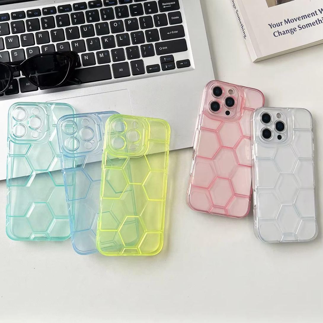 ハニカム幾何学模様フットボール柄iPhoneケース iPho - Clear Shockproof Bumper Case のレビューと価格