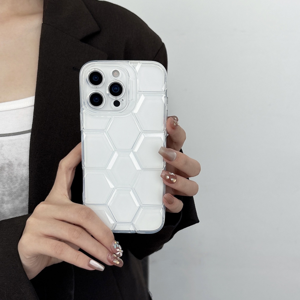 ハニカム幾何学模様フットボール柄iPhoneケース iPho - Clear Shockproof Bumper Case のレビューと価格