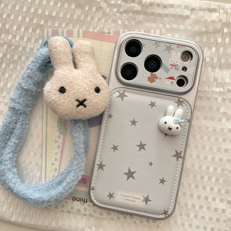 豪華な漫画風キュートな星型3D立体ミッフィーレザー製iPho - Cute Cartoon Wrist Strap Silicone Case のレビューと価格