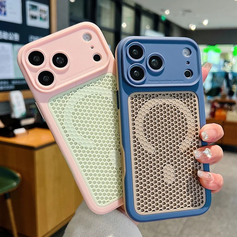 放熱メッシュ通気性磁気電話ケース iPhone 17 16  - Heat Dissipation Mesh Breathable Case のレビューと価格