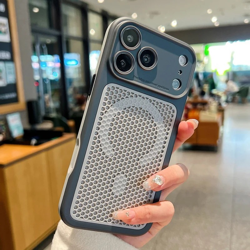 放熱メッシュ通気性磁気電話ケース iPhone 17 16  - Heat Dissipation Mesh Breathable Case のレビューと価格