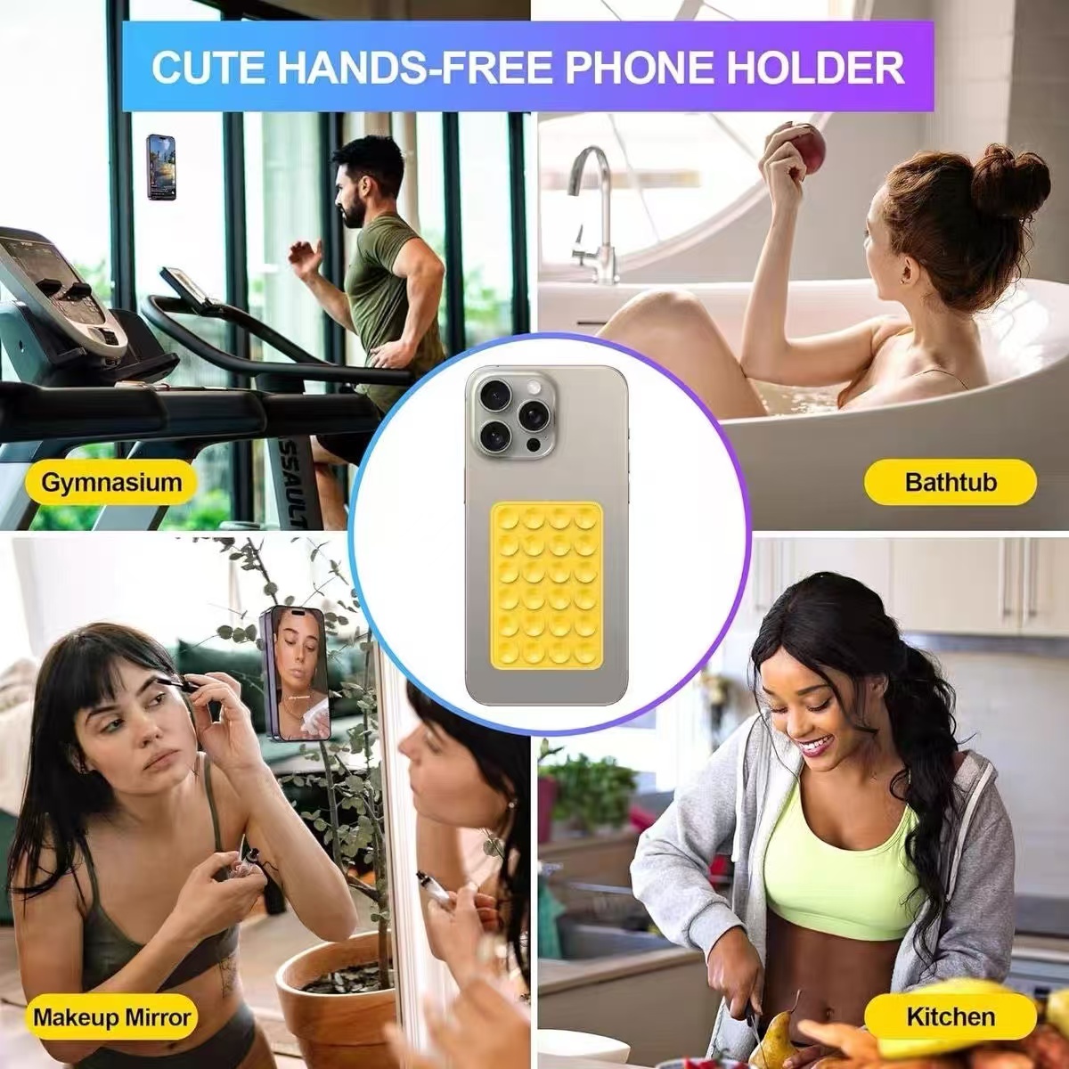 シリコン吸盤式スマホホルダー 正方形 滑り止め背面ステッカー - Phone Cases のレビューと価格
