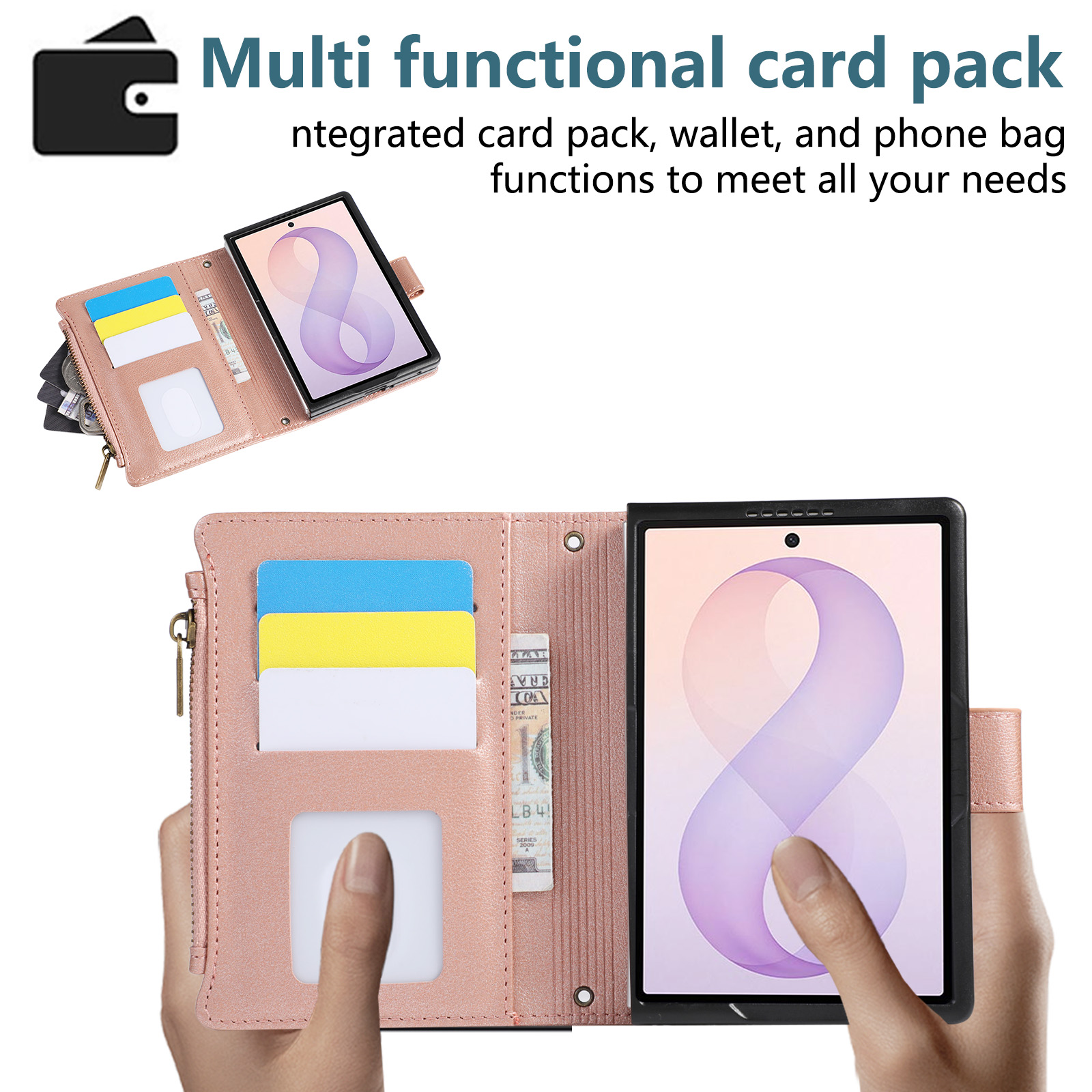 Samsung Galaxy Z Fold 8 Fold8用 - Leather Wallet Card Holder Phone Cover のレビューと価格
