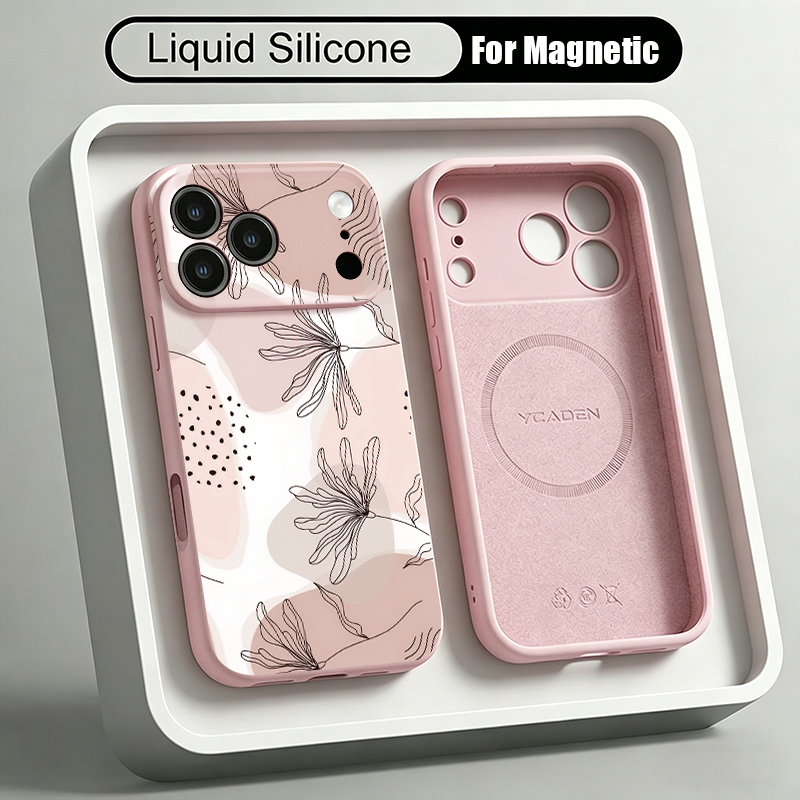 シンプルな柄の液体シリコン製マグネット式iPhoneケース  - Liquid Silicone Magnetic Phone Case のレビューと価格