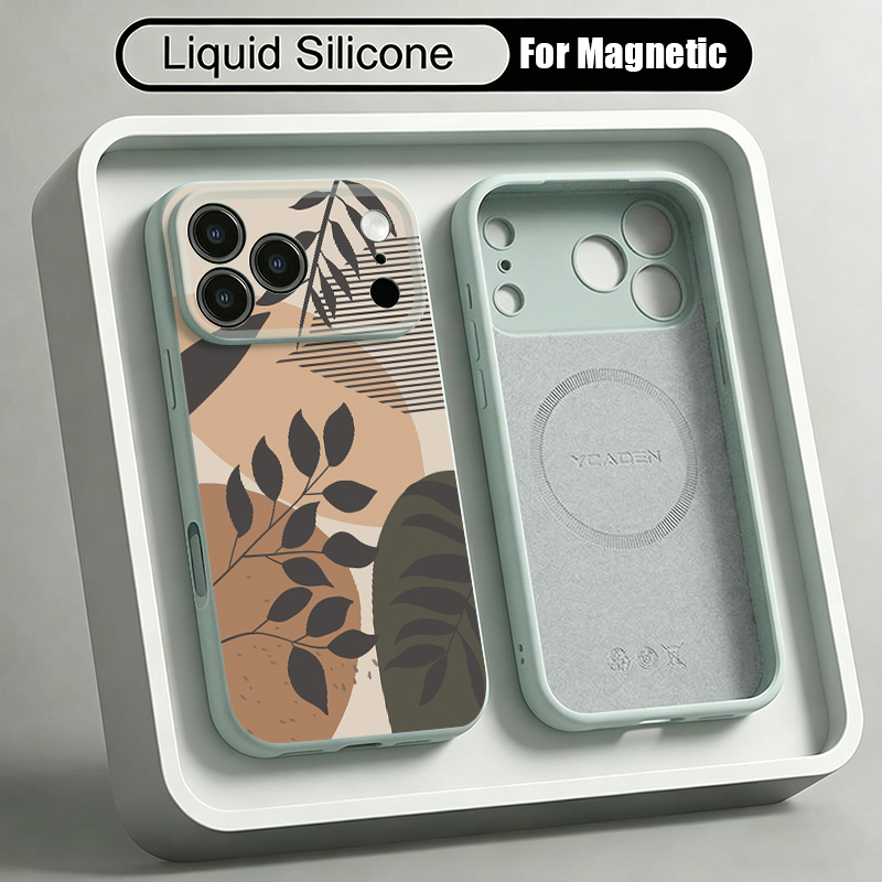 シンプルな柄の液体シリコン製マグネット式iPhoneケース  - Liquid Silicone Magnetic Phone Case のレビューと価格