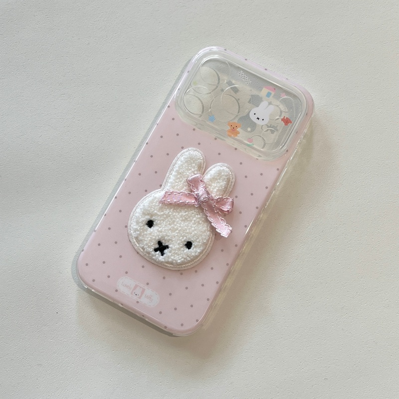 かわいいキュートな漫画風ふわふわミッフィー ピンクの水玉模様 - Cute Cartoon Wrist Strap Silicone Case のレビューと価格