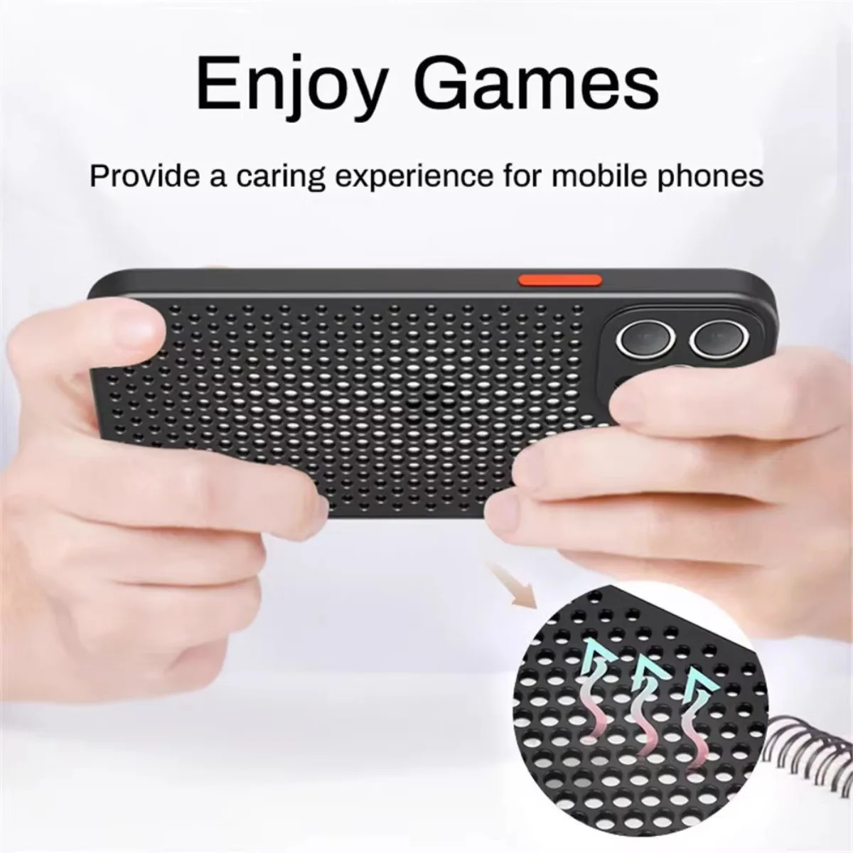 IPhone用熱放散ケース,通気性メッシュ,対照的な色,ソフ - Heat Dissipation Mesh Breathable Case のレビューと価格