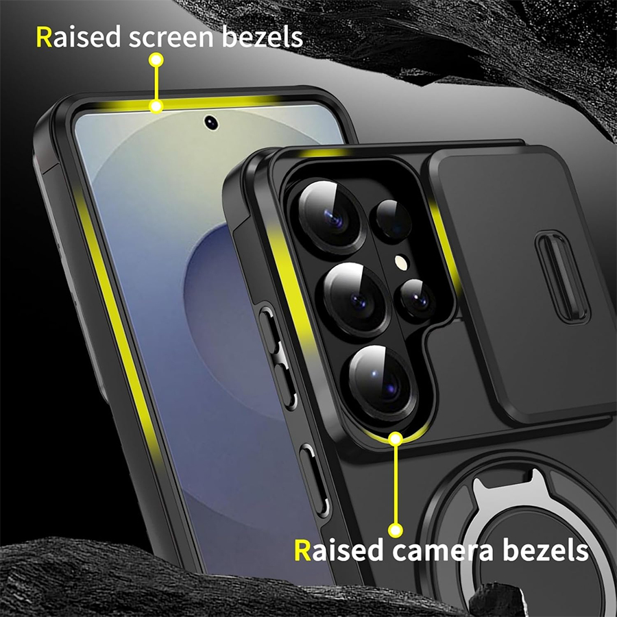 耐衝撃性に優れたマグネット式スマホケース、スライド式カメラレ - Heavy Duty 360 Full Body Protective Case のレビューと価格